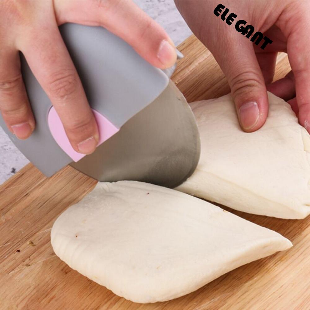 [Elegan] Pizza Slicer Portable Washable Pegangan Melengkung Dengan Tutup Tajam Untuk Adonan Pastry Pancake Cutter