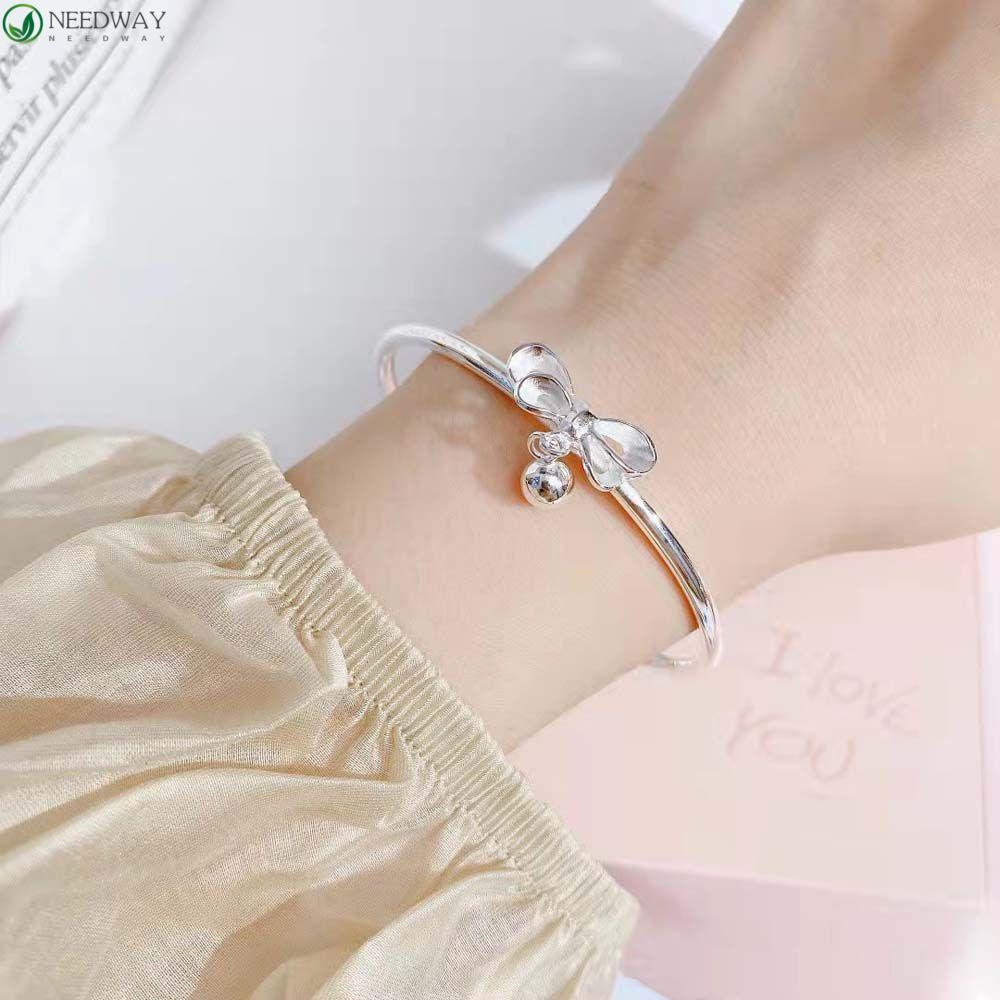 Needway Wanita Gelang Temperamen Lucu Wanita Hadiah Perhiasan Aksesoris C Bentuk Busur Korea Bracelets