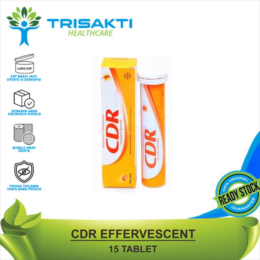 CDR EFFERVESCENT SUPLEMEN MULTI VITAMIN C D B6 KALSIUM RASA JERUK / FRUIT PUNCH 15 TAB JERUK