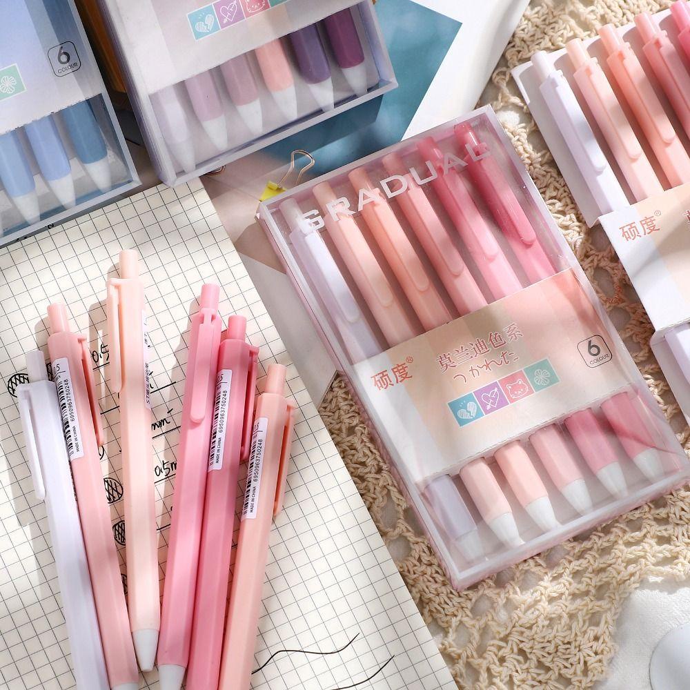 Mxbeauty ST Nib Press Gel Pen Set Kawaii 0.5mm Kantor Siswa Sekolah Anak Bolpoin