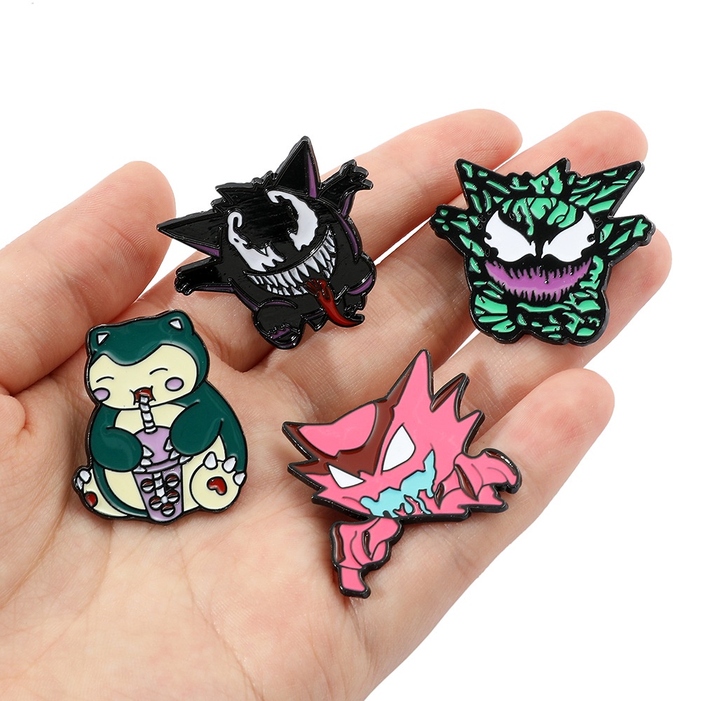 Kawaii Game Anime Gengar Enamel Pin Kartun Gengar Bros Lencana Logam Ransel Dekorasi Perhiasan Hadiah Untuk Penggemar Anak-Anak