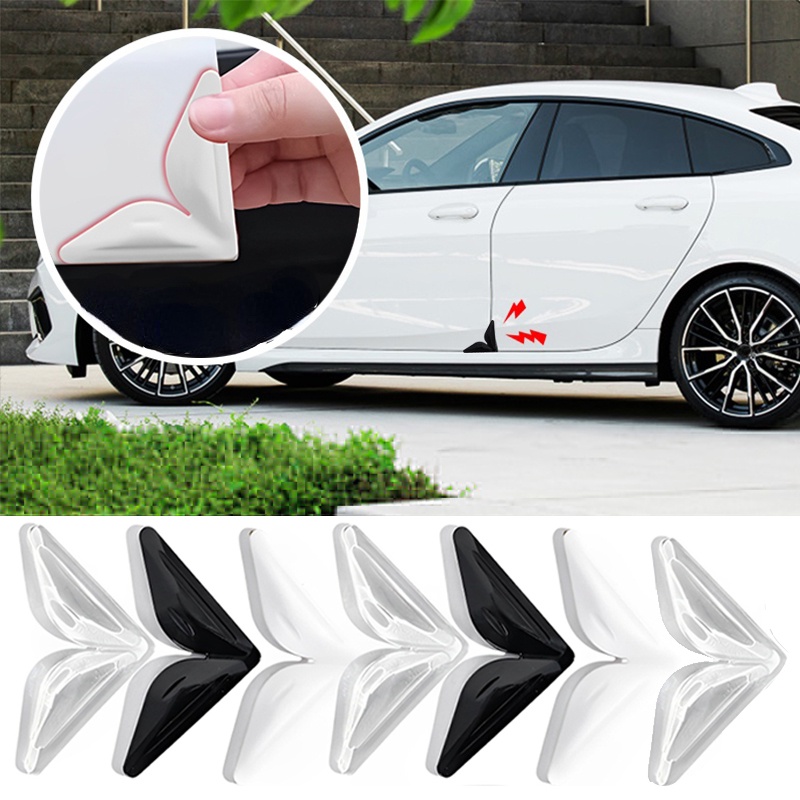 2pcs /set Segitiga Lembut Tahan Air Anti Tabrak Self Adhesive Stickers/ Invisible Penutup Pelindung Pintu Otomotif Anti Gores