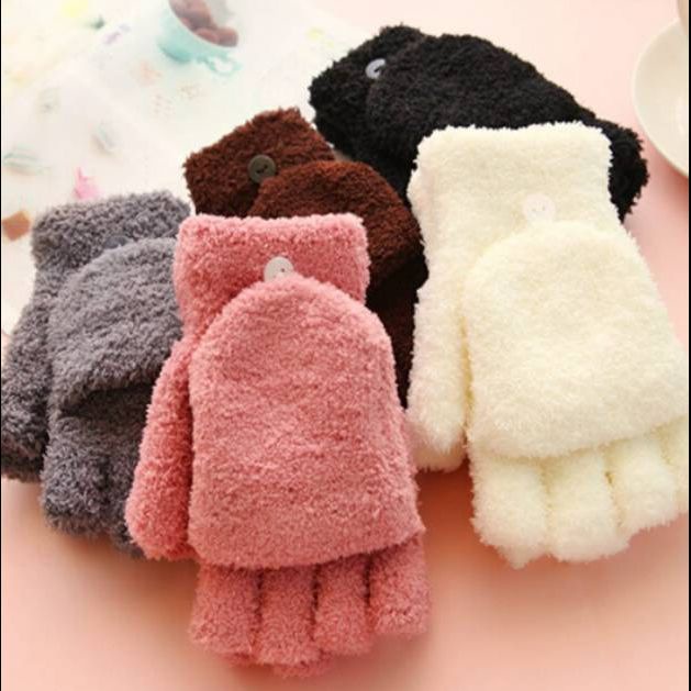 Winter Wool Trim Gloves Hand Warmer Sarung Tangan Musim Dingin Woman Kids