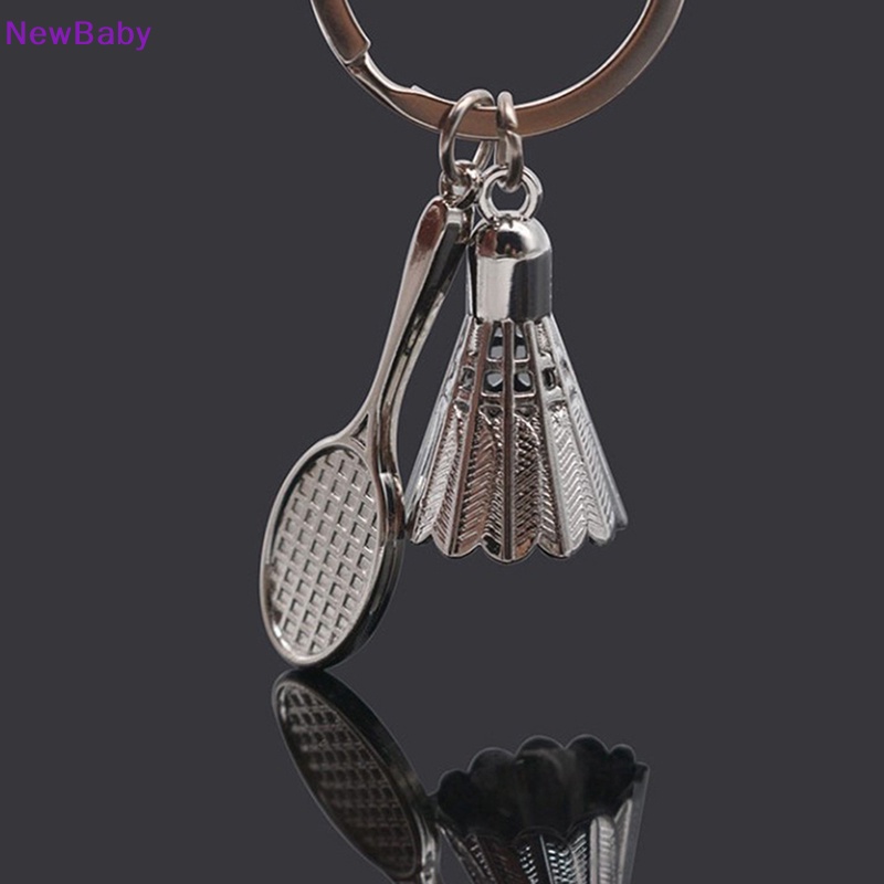 Newbaby Gaya Mode Baru Hadiah Kreatif Aksesoris Badminton Dan Raket Gantungan Kunci shuttlecock Gantungan Kunci key ring Untuk Hadiah Ulang Tahun ID