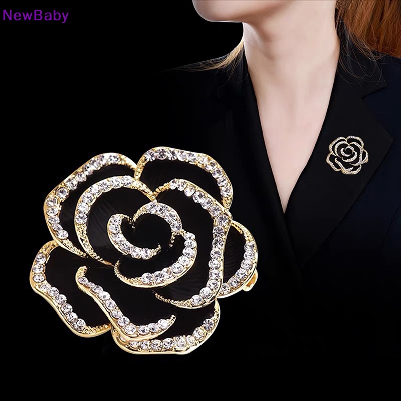 Newbaby 1Pc Bros Bunga Camelia Berlian Imitasi Untuk Wanita Enamel Pin Fashion Perhiasan ID