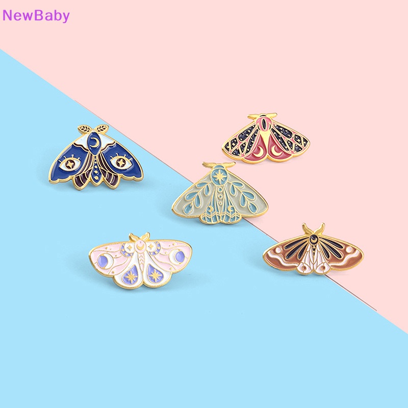 Newbaby Warna Ngengat Enamel Pin Seni Paing Serangga Tas Bros Kerah Lencana Kartun Perhiasan ID