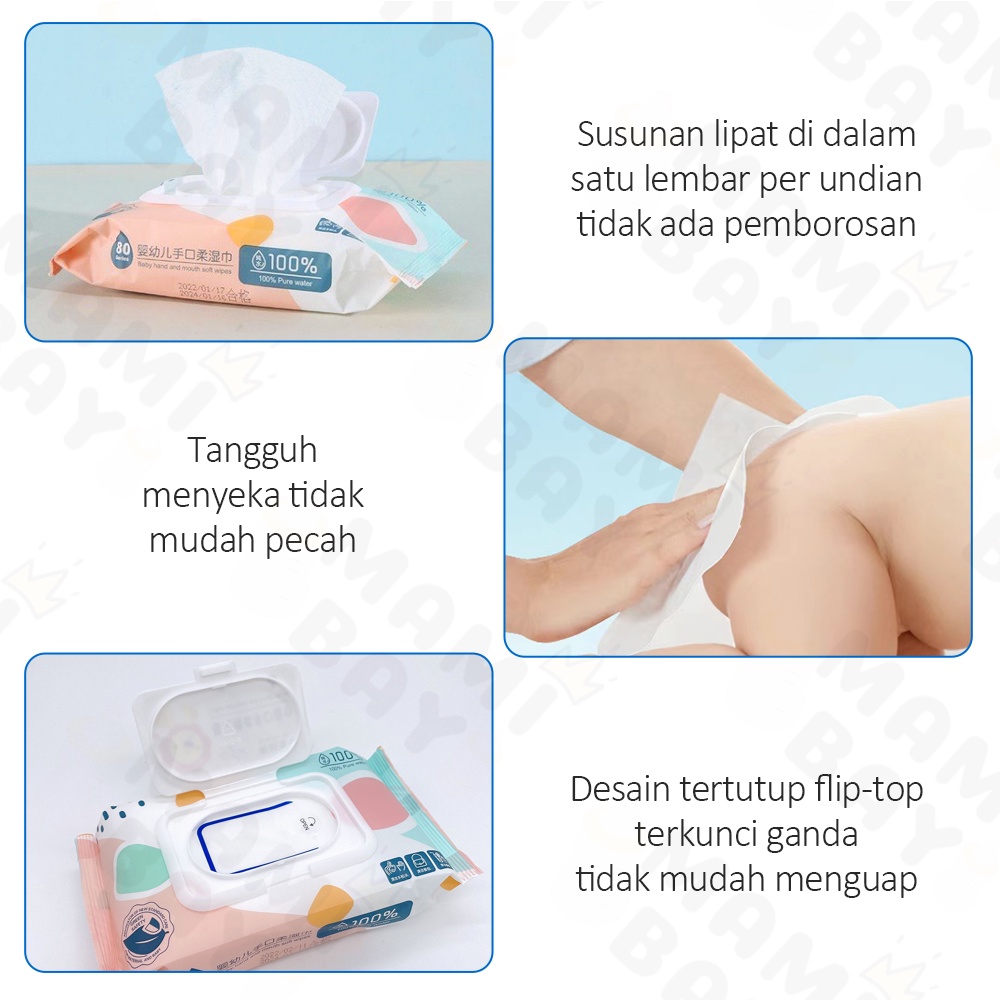 Mamibayi tissue tisu basah bayi baby wipes 80pcs/1pack