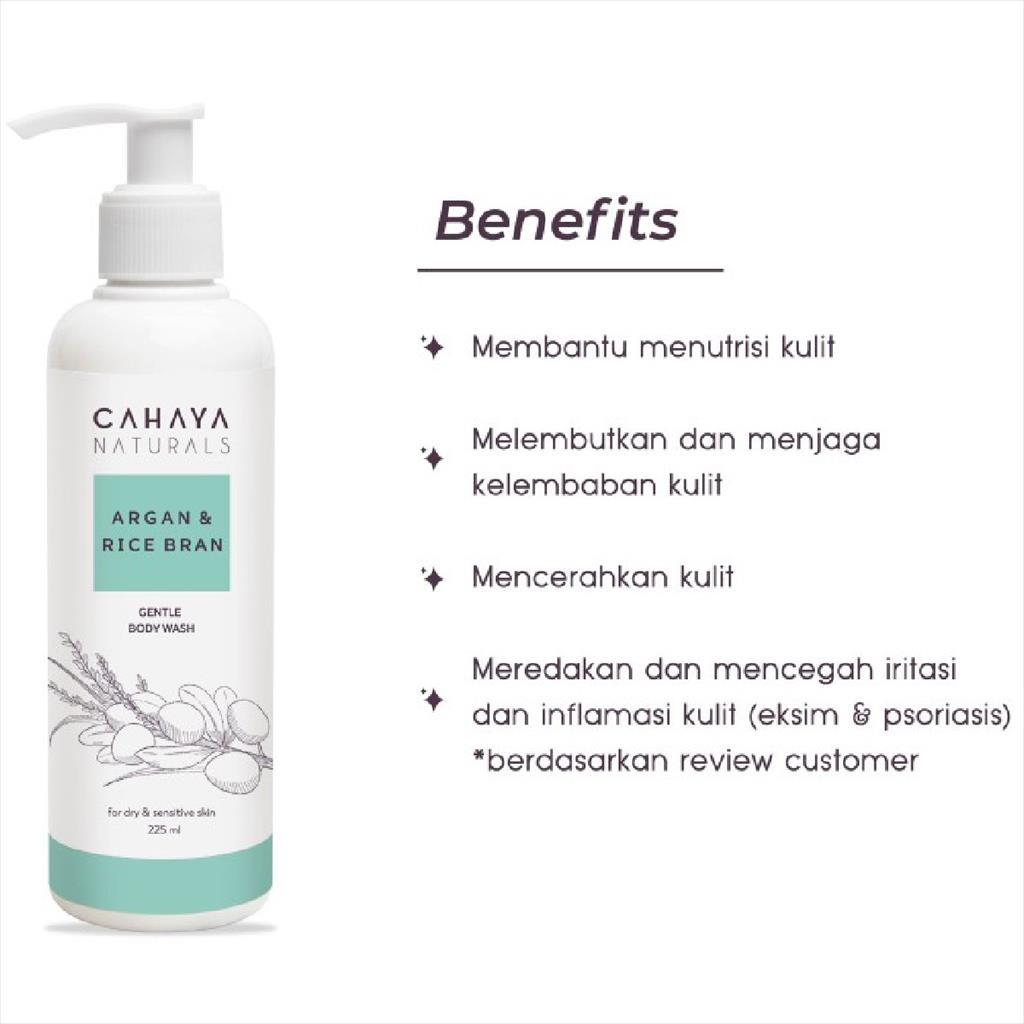 Cahaya Naturals Gentle Body  Wash Argan Rice Bran 225ml 12010102