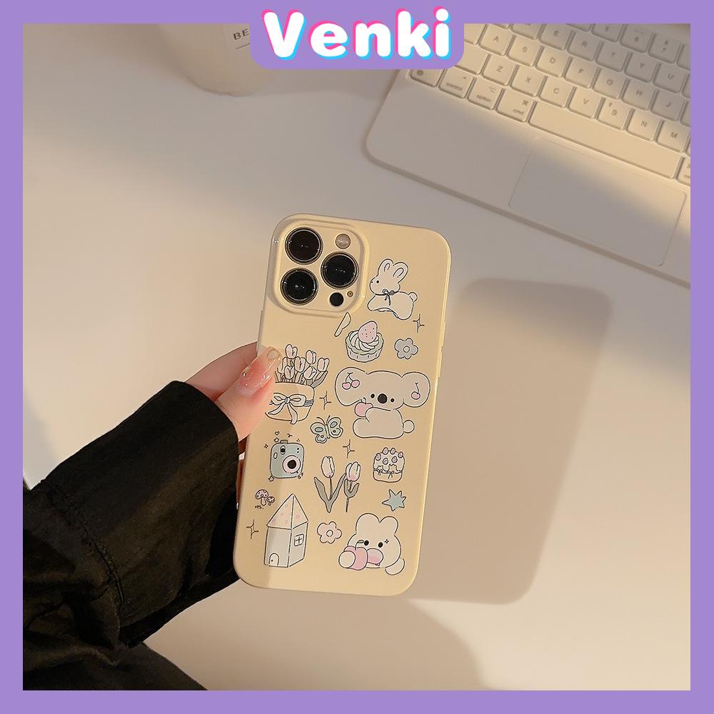 Venki - Untuk Iphone11 iPhone Case Cream Glossy Film TPU Lembut Shockproof Fase Penutup Perlindungan Cute Koala Park Kompatibel Dengan Iphone14 13 Pro max 12 Pro max xr xs max 7Plus 8Plus