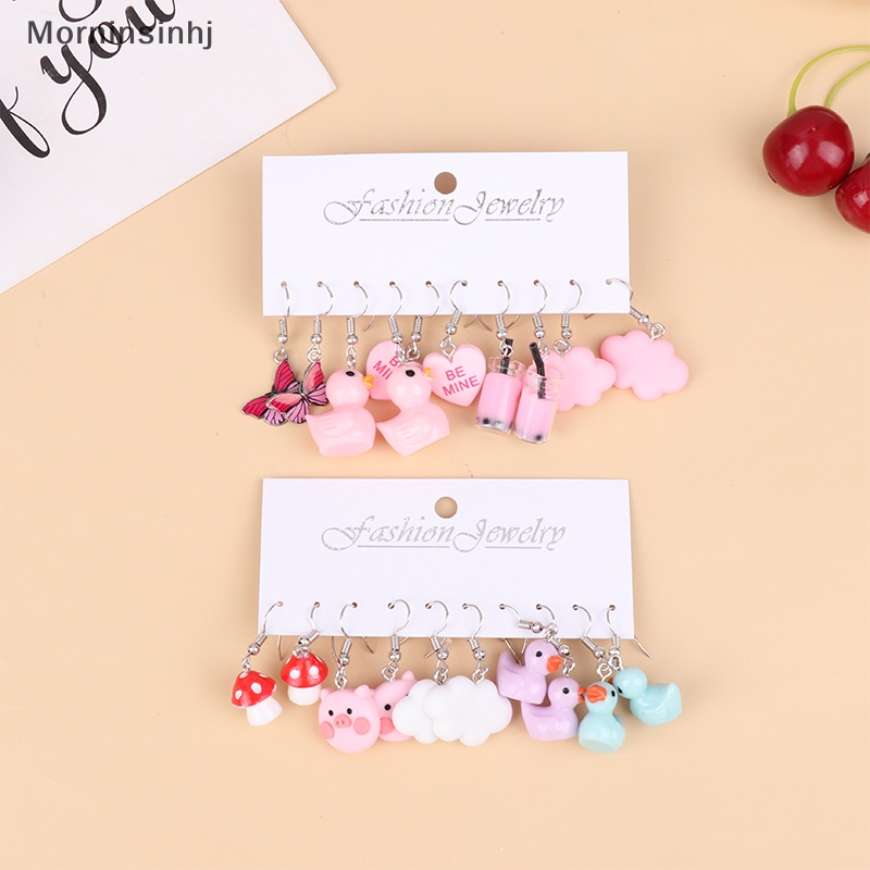 Mornin Warna-Warni Anting Set Hewan Lucu Kupu-Kupu Hati Menjuntai Anting Set Untuk Wanita Gadis Geometris Anting-Anting Trendi Perhiasan Hadiah id