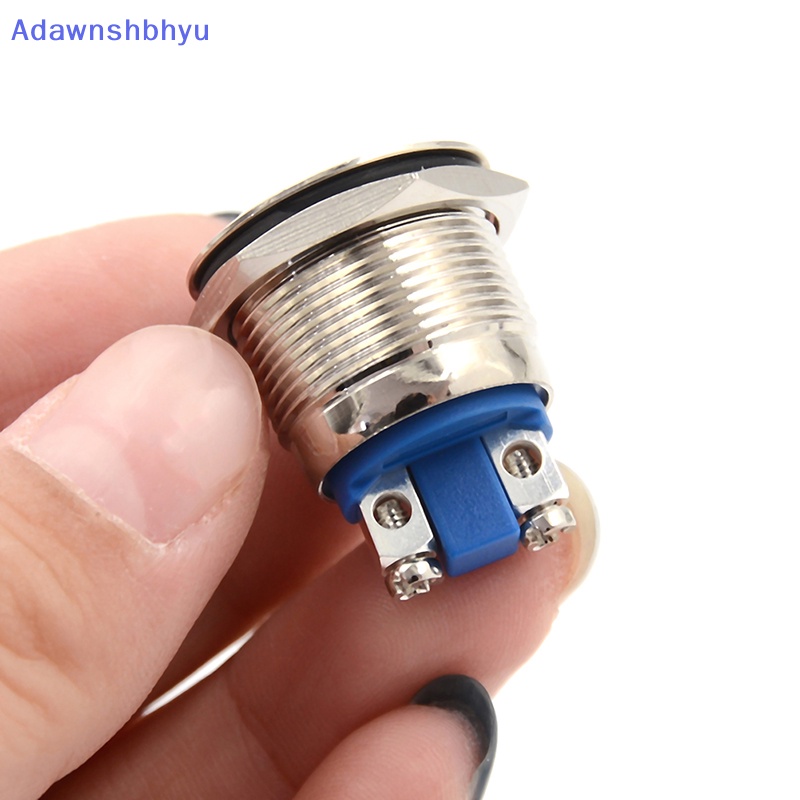 Adhyu 1PC 19mm Tahan Air Perak momentary metal push button switch flat top switch ID