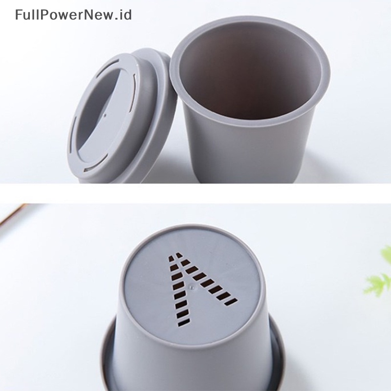 Power Gelas Kopi Kosong Bentuk Beauty Sponge Holder Bedak Puff Bubuk Sponge Case ID