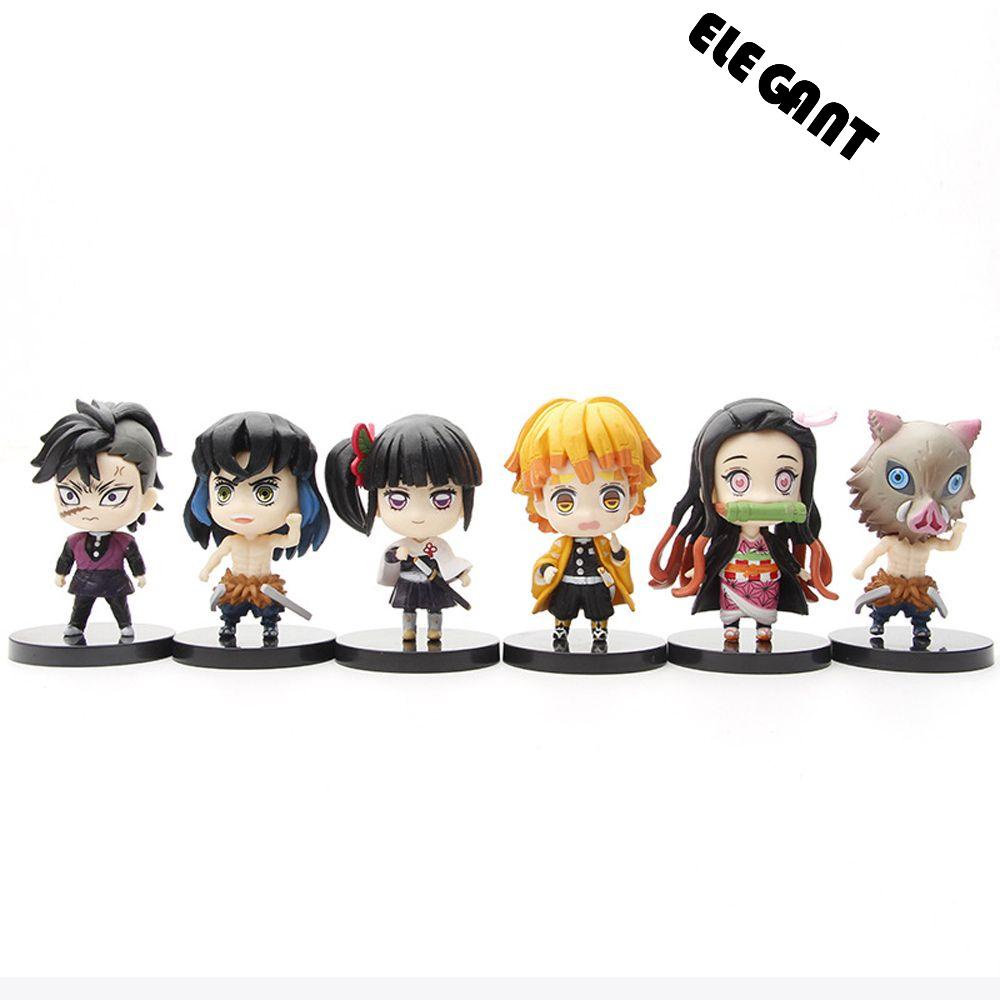 [Elegan] Demon Slayer Action Figure Mainan Lucu Dekorasi Moldel Ornamen Kartun Desktop Dekorasi Anime Figure