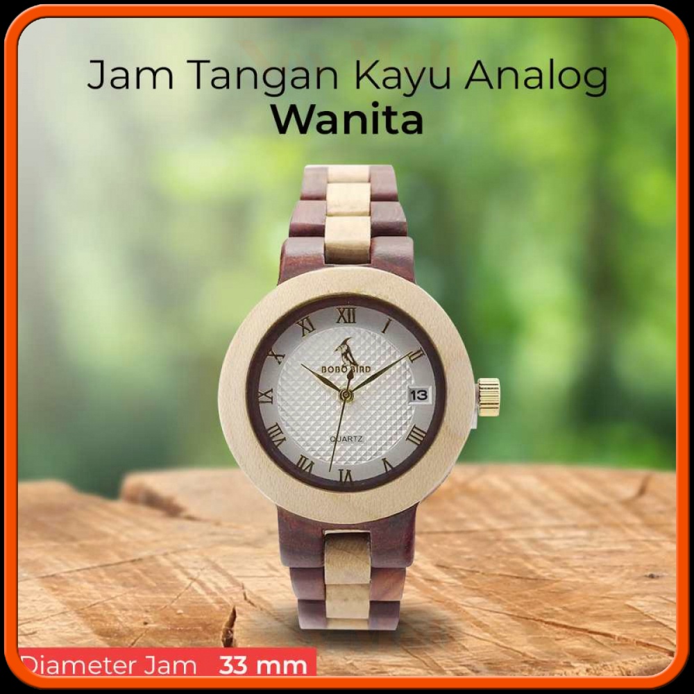 Jam Tangan Kayu Analog Wanita - M19