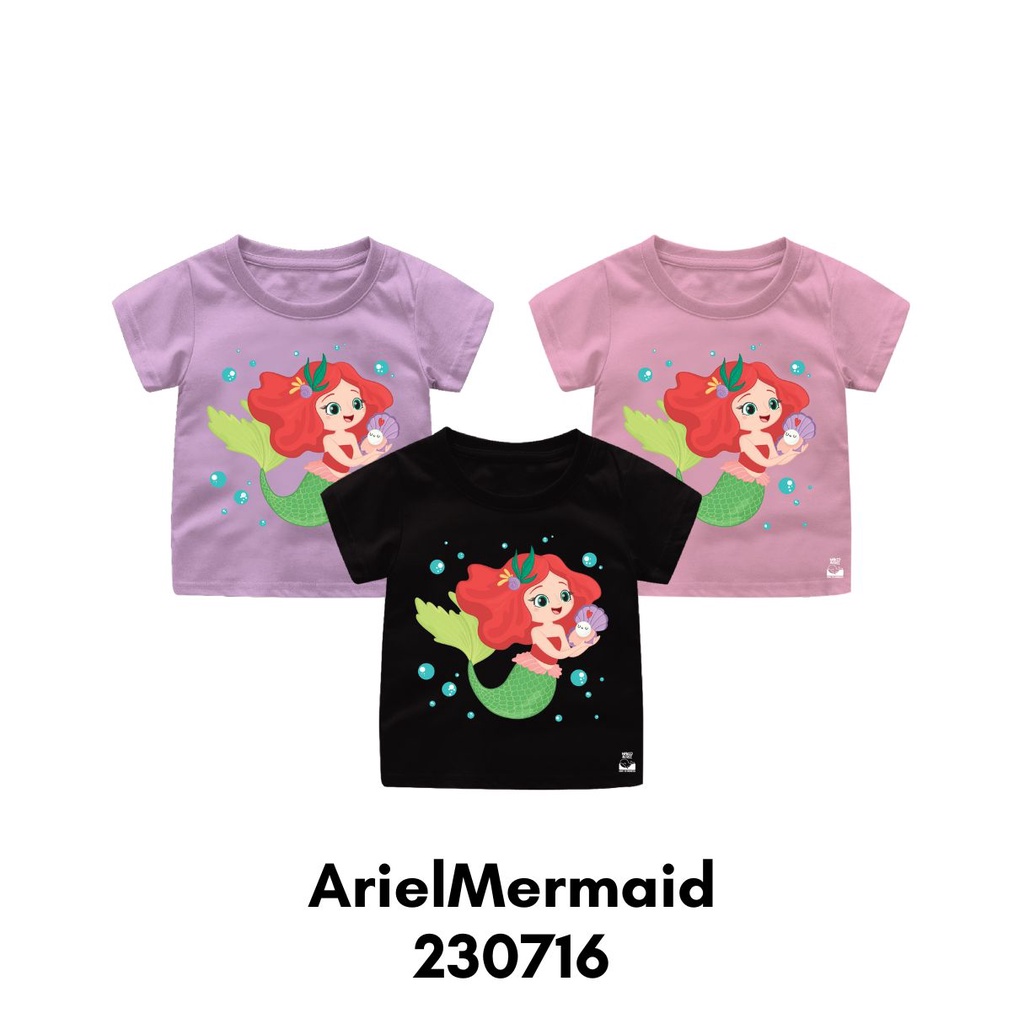 Baju Kaos Mermaid Series Size Bayi Dan Anak Bahan Katun Combed 30s