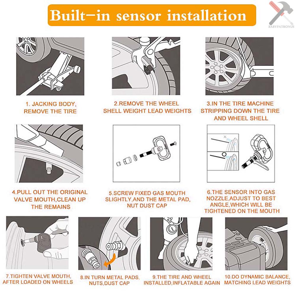 Tpms Mobil Sistem Pemantauan Tekanan Ban Solar Charging HD Digital LCD Display Auto Alarm System Wireless Dengan 4sensor