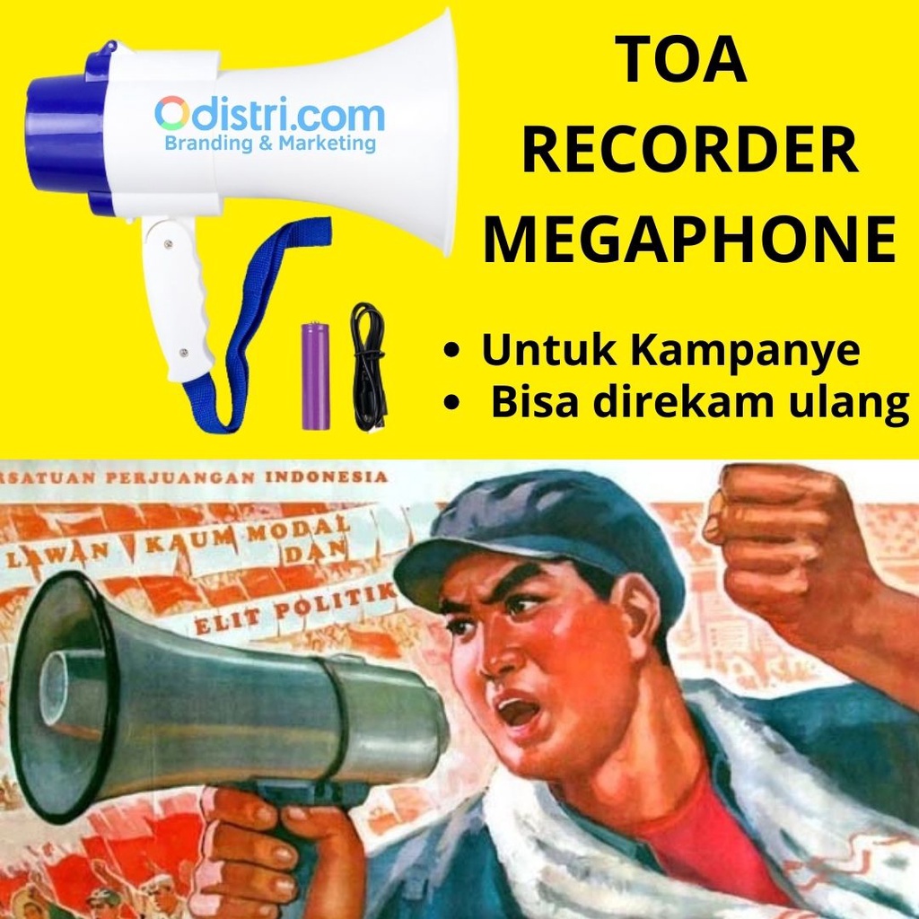 Toa Megaphone yang bisa rekam dan atur ulang (Playback) Speaker TOA Pengeras Suara Portable