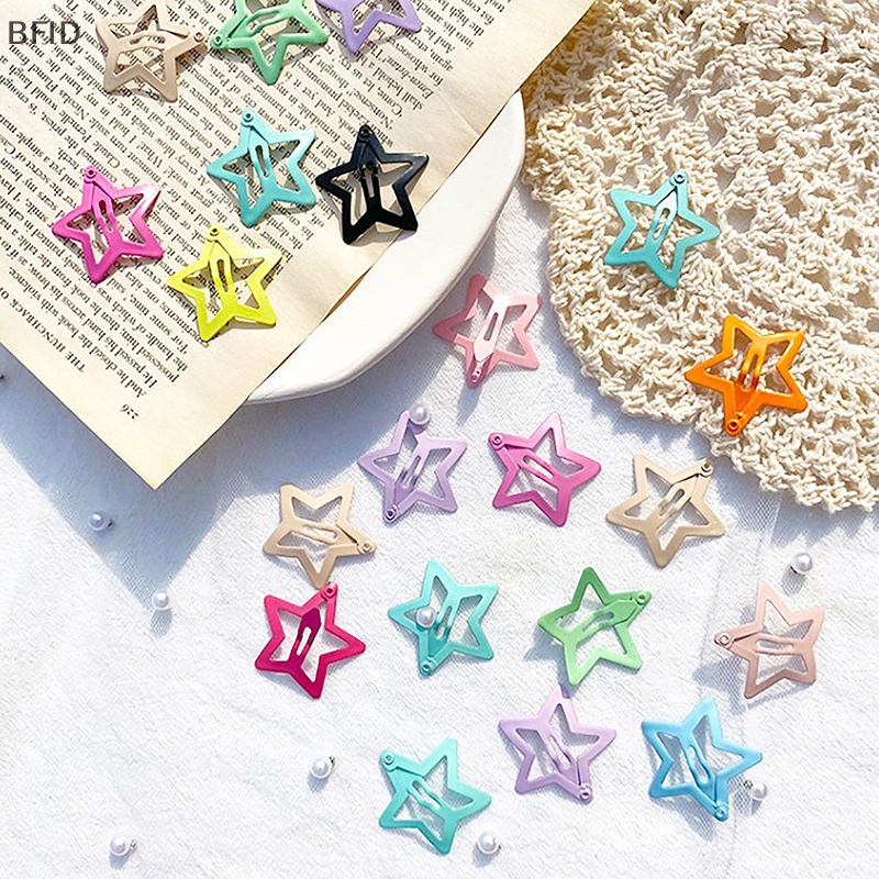 [BFID] 10pcs Star Hairclips Gadis Warna-Warni Lucu Star Jepit Wanita Hiasan Kepala Logam Aksesoris Perhiasan Rambut [ID]