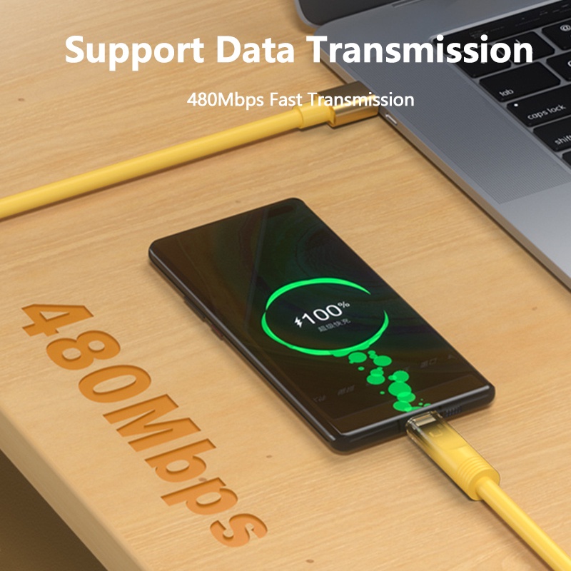 Kabel Data Bold 6.0 Transparan Lapis Emas 100W 5A Pengisian Super Cepat Untuk Kabel Data Type-c Kabel Pengisian PD Dengan Transmisi 480Mbps 1M /1.5M /2M