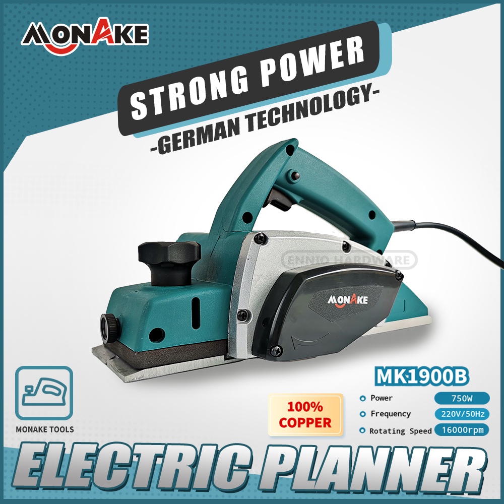 Mesin Ketam Serut kayu alat planer Pasah  Kayu Electric Planer 82MM Free Mata - Biru Makita