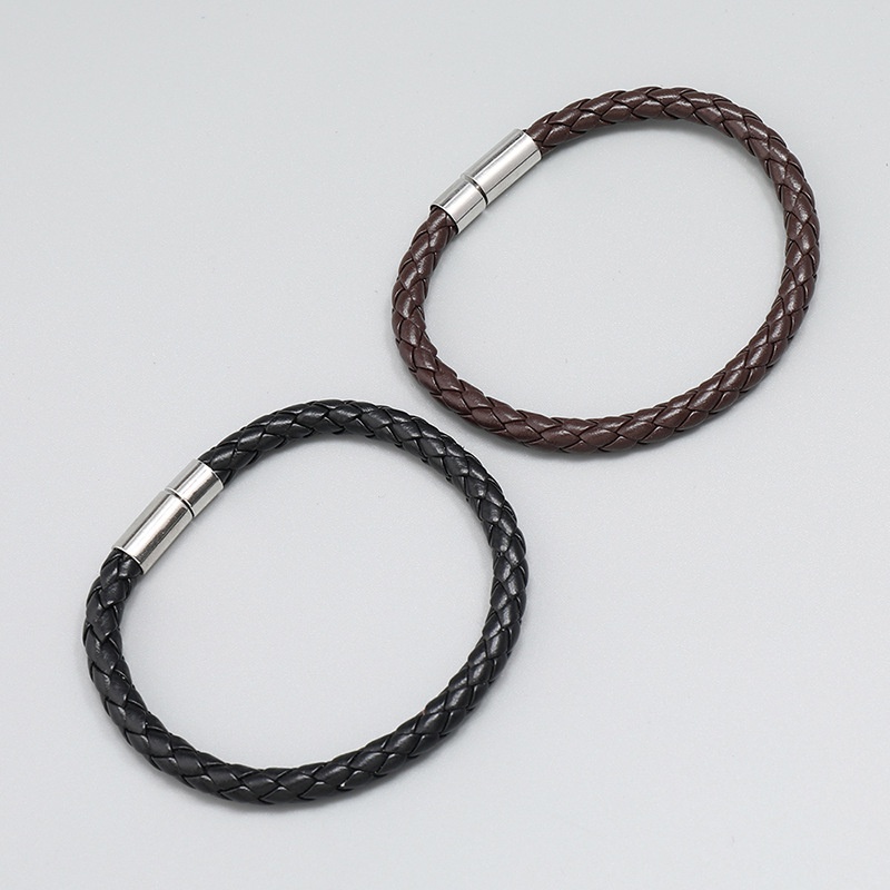 [FRA] Pu Braided Leather Bracelet Hand Decoration Gaya Korea Kasual Semua Pertandingan Perhiasan Siswa