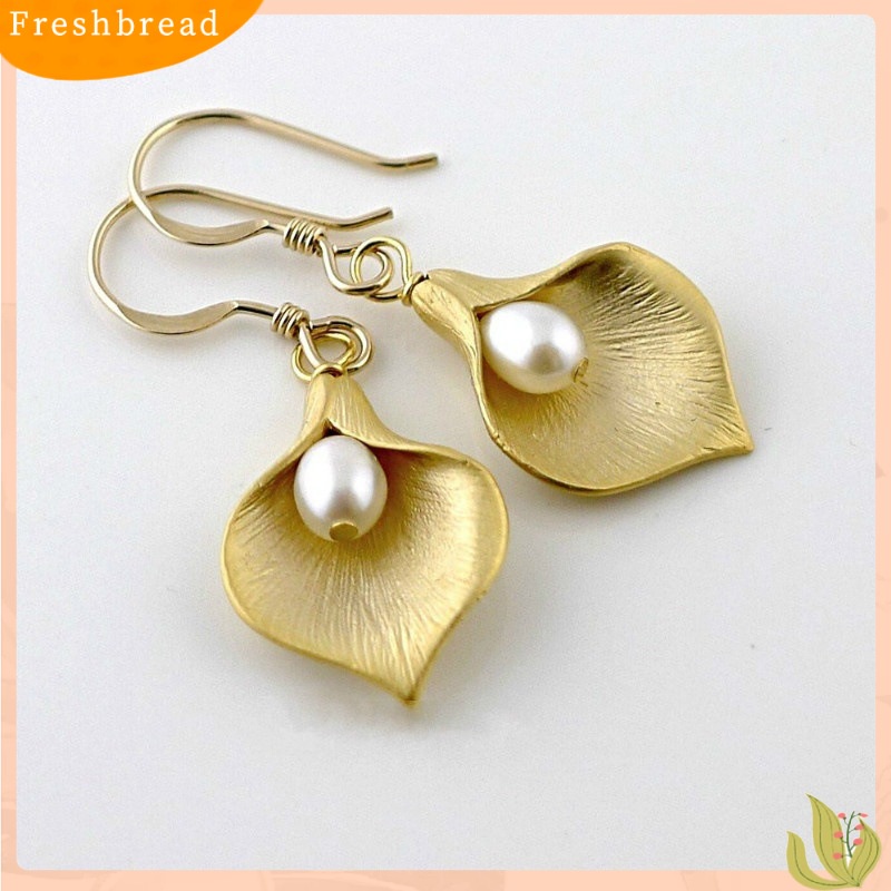 [FRA] Anting Mutiara Bunga fashion Eropa Dan Amerika Serikat fashion calla lily earrings