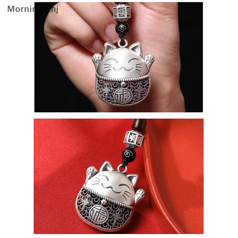 Mornin Lovely Lucky Cat Vintage Braided Rope Keychain Aksesoris Hiasan Mobil Fashion Mobil Liontin Aksesoris Mobil Lucky Key Rings id