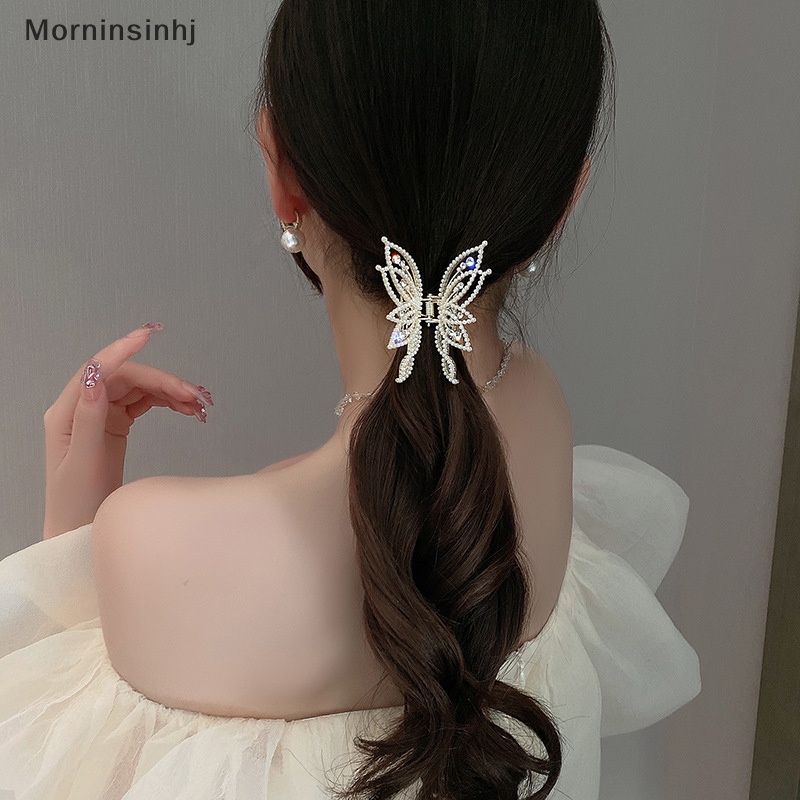 Mornin Fashion Logam Kerawang Rambut Cakar Kupu-Kupu Jepit Rambut Untuk Wanita Gadis Elegan Ponytail Claw Clip Vintage Hairpin Aksesoris Rambut id