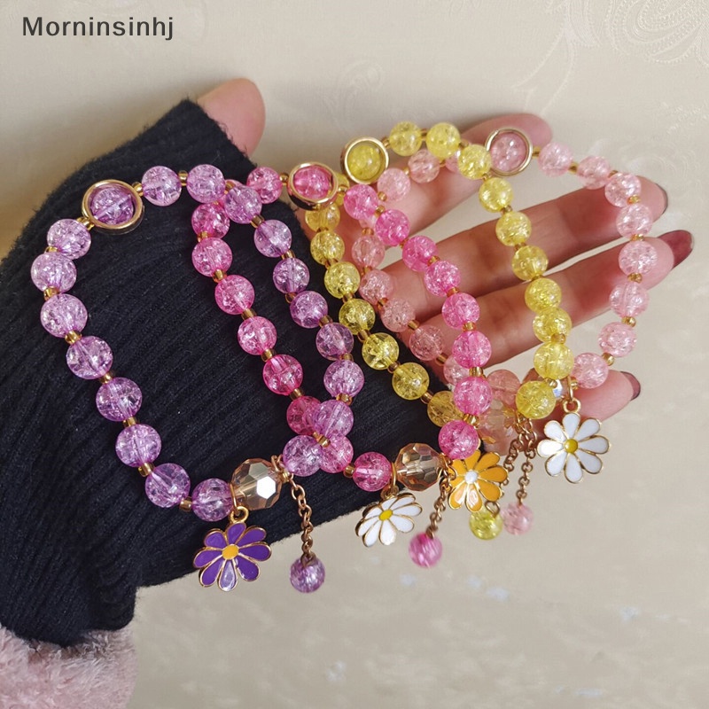 Mornin Fashion Manik-Manik Kristal Warna-Warni Bunga Daisy Gelang Wanita Perhiasan Accessries id