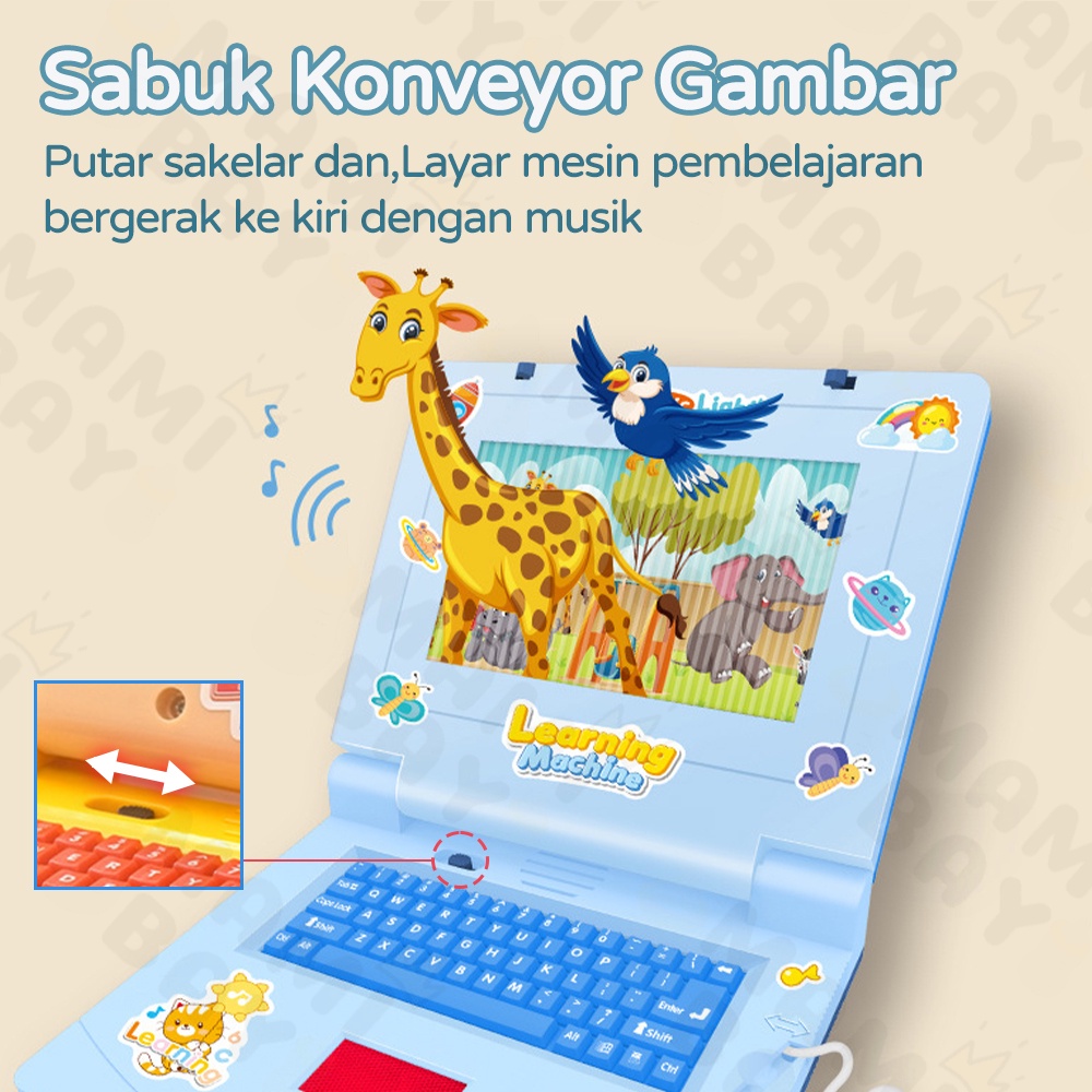 Mamibayi Mainan Laptop Anak Bayi Mini Laptop Dengan Musik Mainan Edukasi Anak Learning Machine