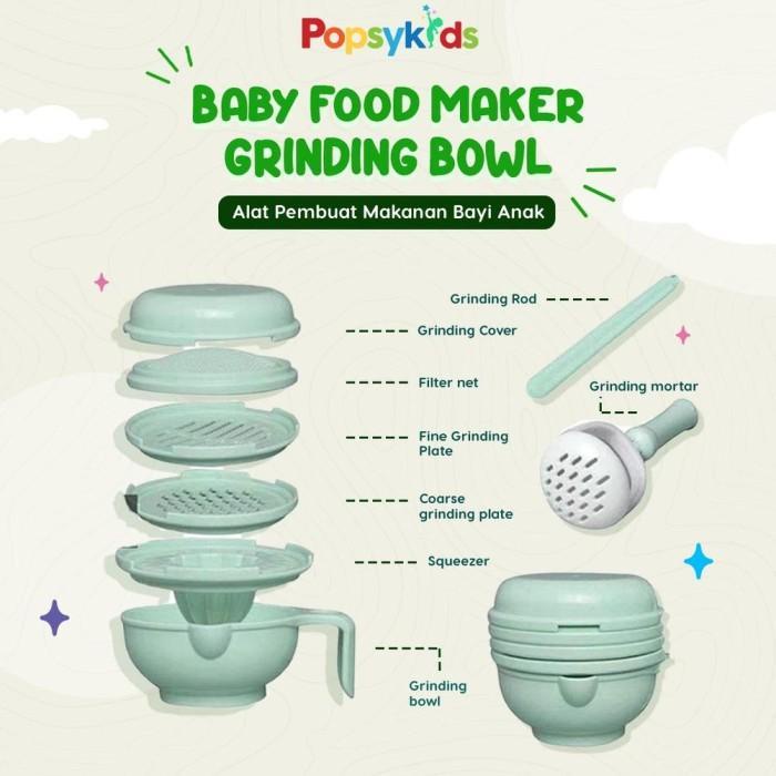 Popsy Kids Grinding Bowl MPAsi Food Maker Alat Pembuat Makanan MPAsi