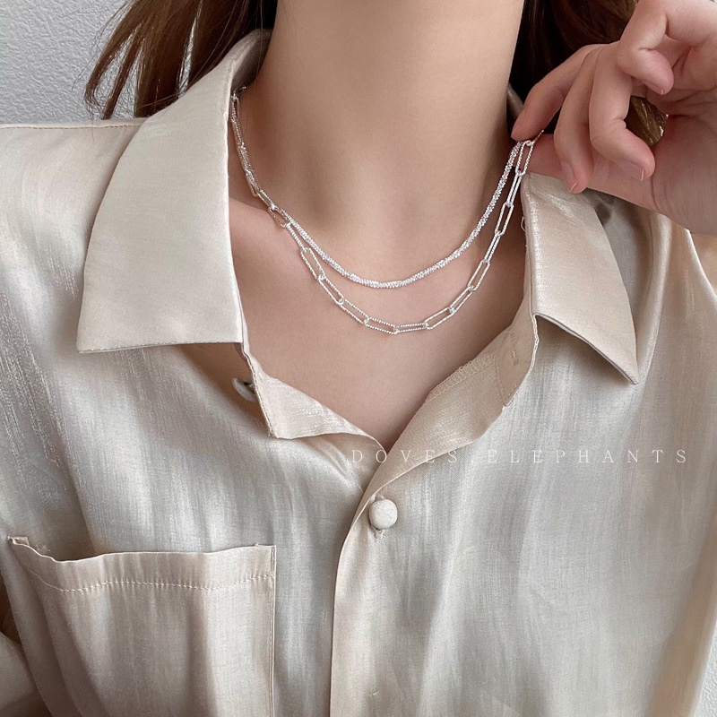 Kalung Berkilau Perempuan Gaya Baru Trendi Versi Korea Influencer Niche Desain Temperamen Rantai Klavikula Sederhana