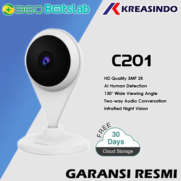360 BOTSLAB C201 Fix 2k 3mp Wifi Indoor Smart IP Camera CCTV