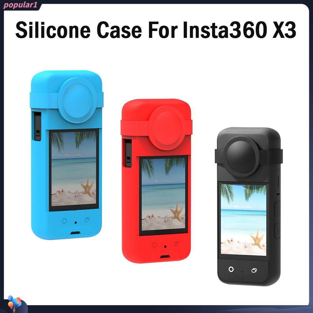 POPULAR Casing Silikon Populer Lembut Penutup Lensa Lengan Kamera Panorama Untuk Insta360 X3