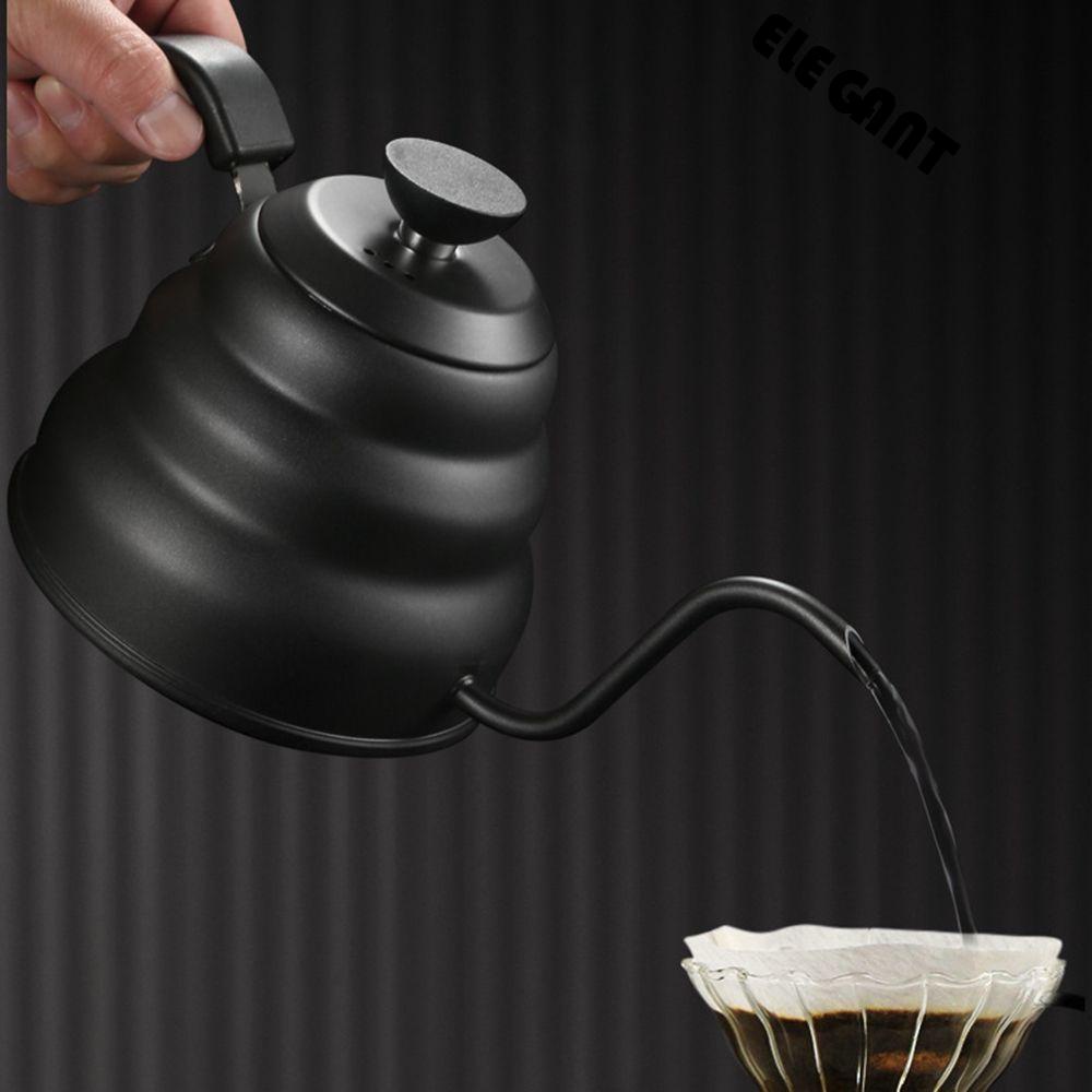 【 ELEGANT 】 Drip Kettle Untuk Rumah Kantor Mulut Tipis Gooseneck Coffeeware 1L/1.2L Dengan Termometer Aksesoris Dapur Coffee Kettl