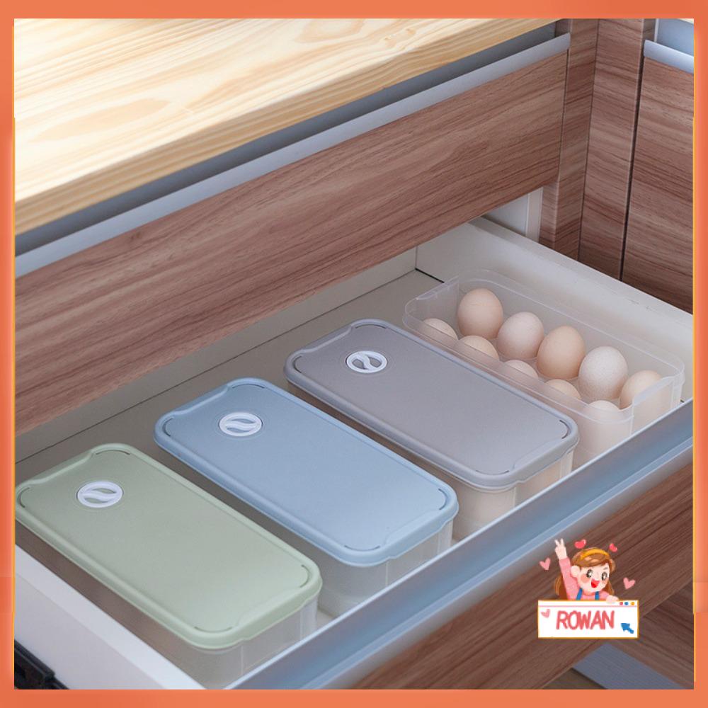 R-FLOWER Sealing Storage Box Portable Stackable Cartons Kulkas Fresh Storage Organizer Eggs Tray Keranjang Telur