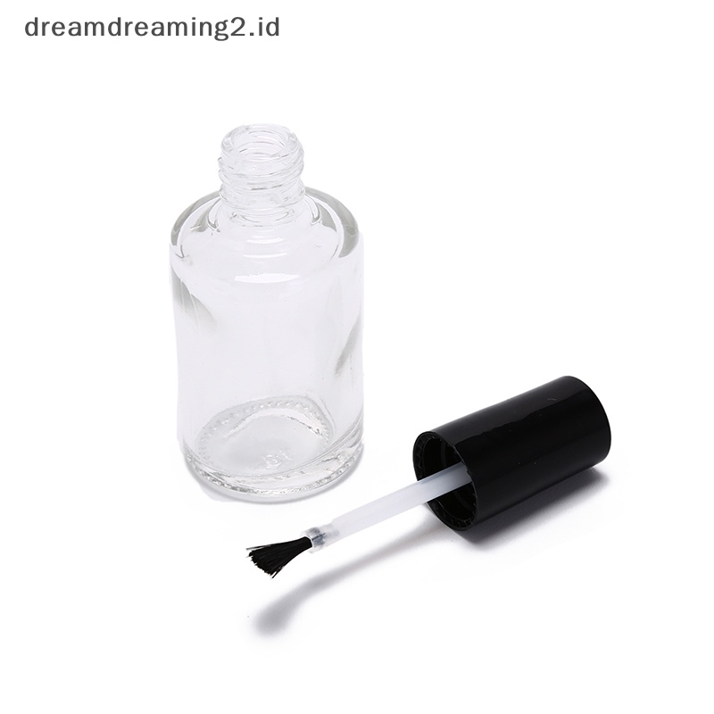 (drea) 1pc 10/15ml Botol Kutek Kosong Kaca Dengan Kuas nail oil glass bottles //