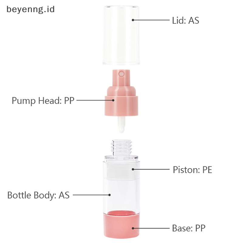 Beyen 15/30 /50ml Alat Wadah Botol Krim Lotion Airless Vakum Isi Ulang ID