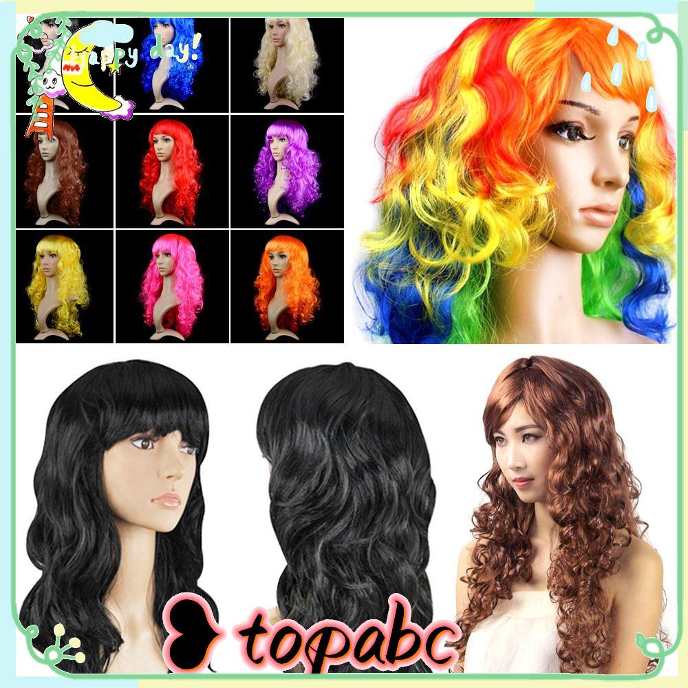 TOP Wig Wanita Hot Rambut Tebal Cosplay Kostum Pakaian Wanita Roll Panjang