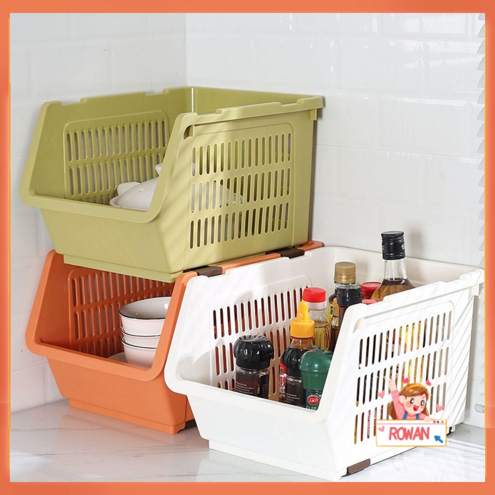 R-FLOWER Keranjang Penyimpanan Buah Rak Toples Bumbu Dapur Serbaguna Kitchen Spice Rack Box Stackable