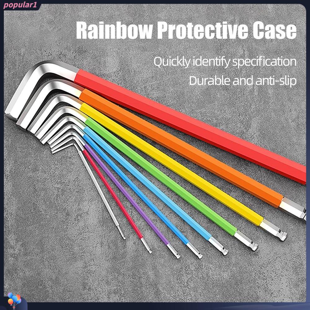 POPULAR Populer 9 Pcs Hex Key Wrench Sepeda Ball End Set Internal Hexagonal Alat Hexagon