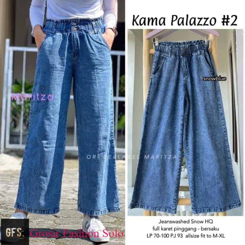 Kama Palazo # 2 by Maritza | Celana Kulot Jeans Panjang Wanita Terbaru