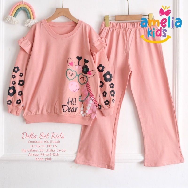 DELTA SET Celana (9-12th) ORI AMELIA KIDS | Setelan Anak