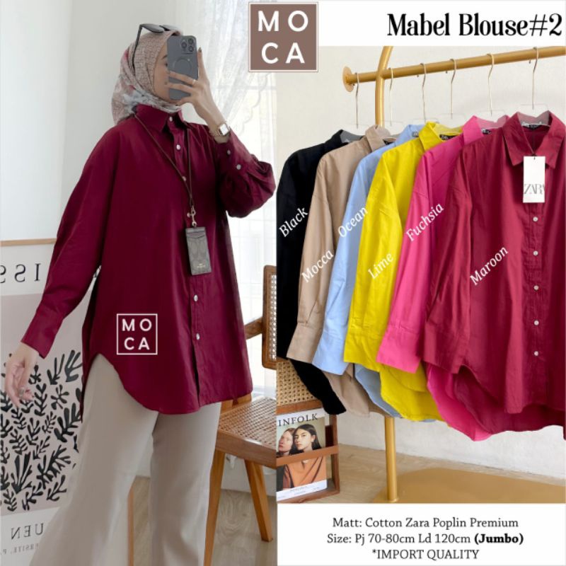 MABEL BLOUSE #2 Jumbo ORI MOCA | Ld120 Cotton Zara Poplin Premium