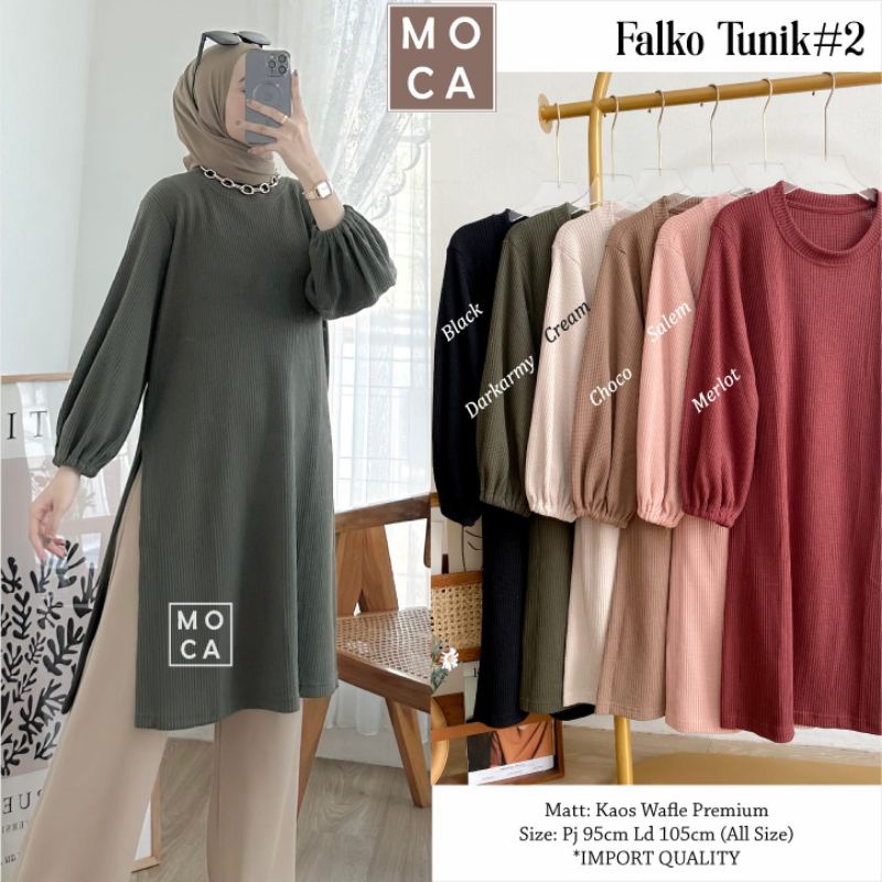 FALKO TUNIK #2 ORI MOCA | Ld105 Kaos Wafle Premium