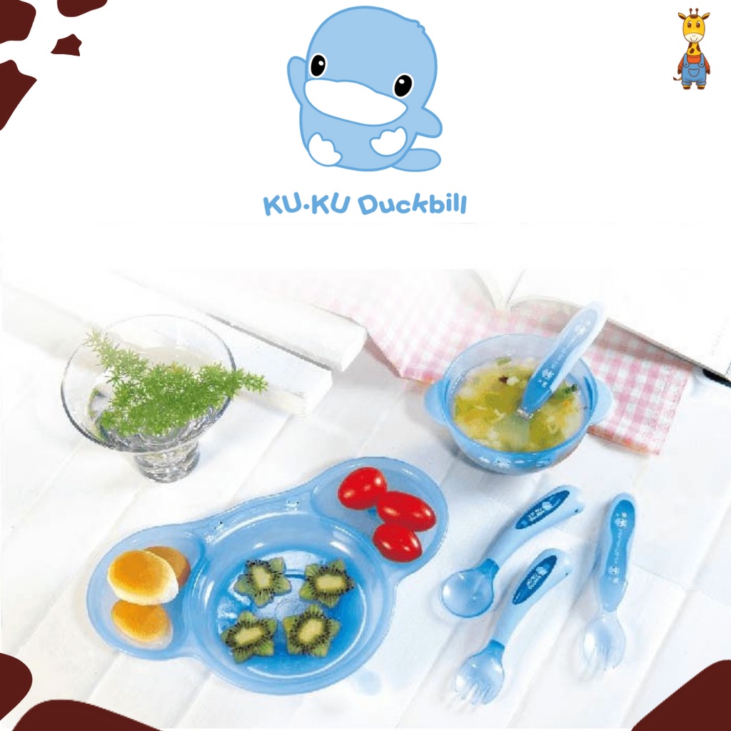 Kuku Duckbill Learning Tableware Gift Box KU5443 - Toddler Dining Set - Perlengkapan Makan Bayi