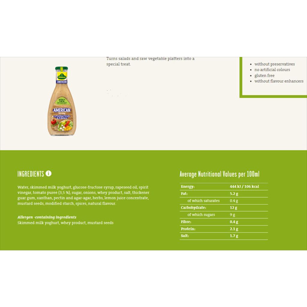 Kuhne Salad Dressing French Thousand Island Yoghurt American Caesar