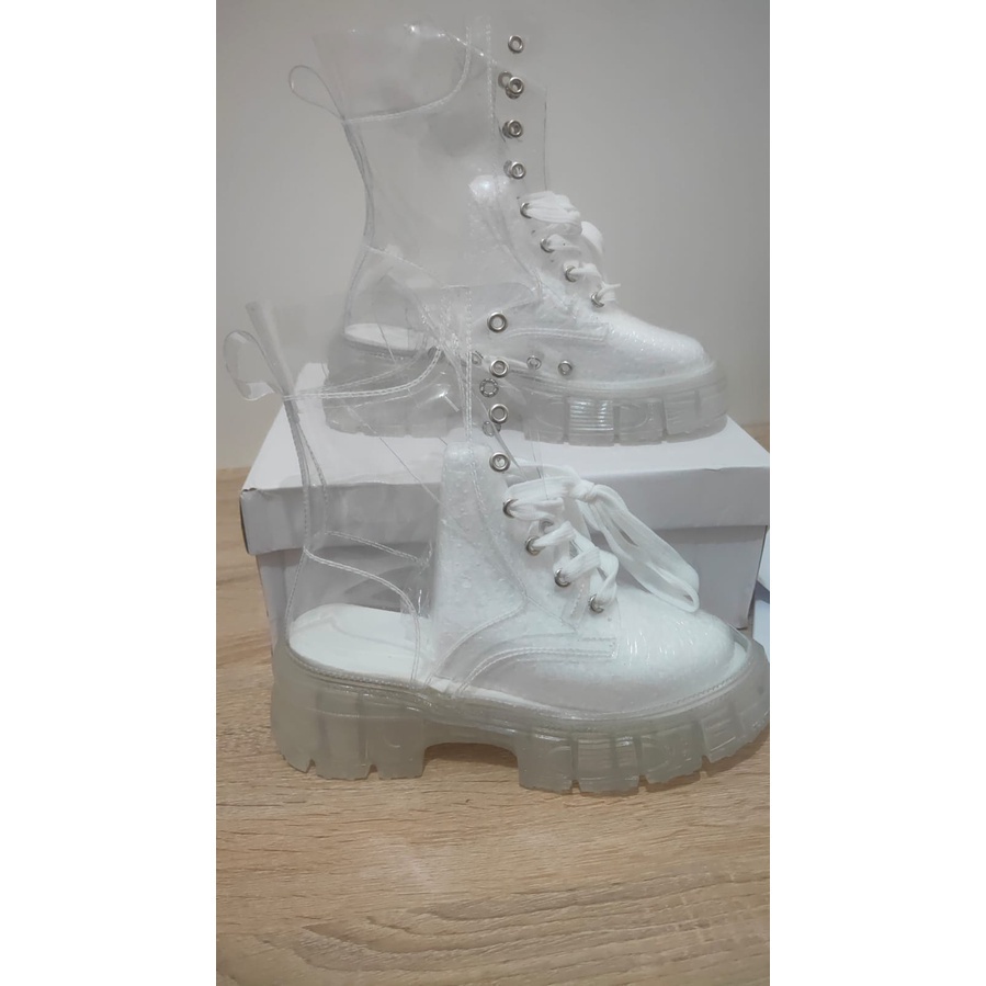[KUALITAS PREMIUM] [LC] 1501 Sepatu Wanita Heels Hak 1501 BOOTS BOOT TRANSPARAN (+ kaos kaki random) ELEGAN CANTIK Pesta Kerja Santai Keren Trend Casual Kualitas Bagus Impor