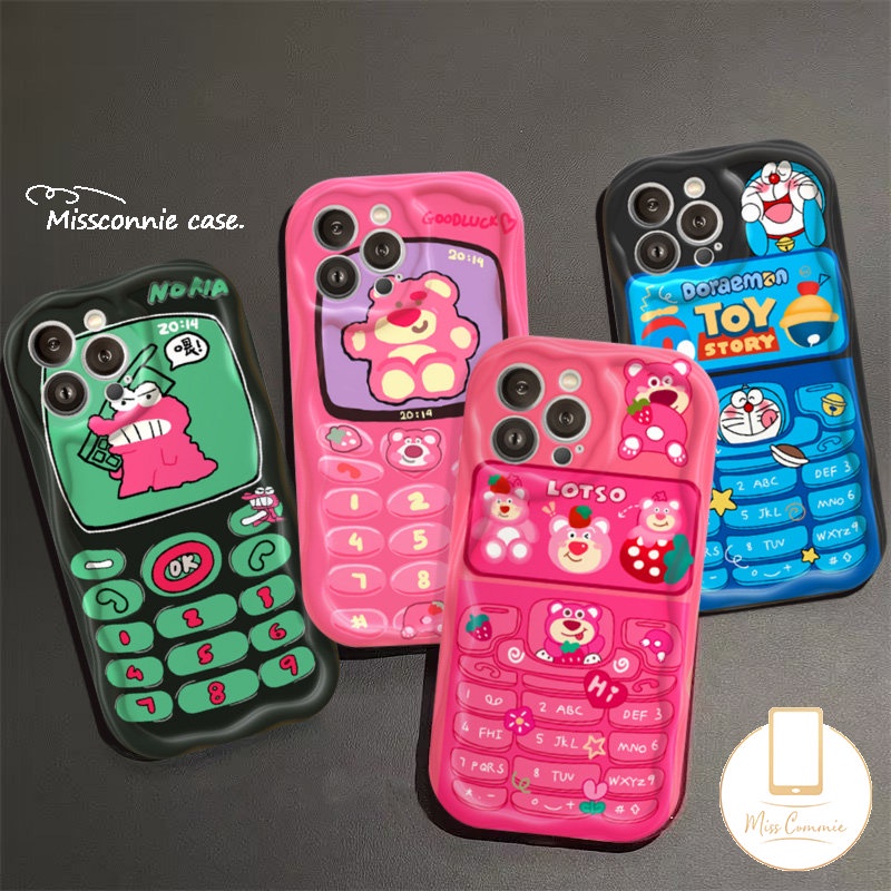 IPHONE Case Pasangan Toy Story Kartun Kompatibel Untuk Iphone11Xr 7Plus 11 14 13 12 Pro MAX XS X Max6 8 6S 7 Plus Se2020 Cute Strawberry Bear Manyo Crocodile Doraemon Phone Button Cover