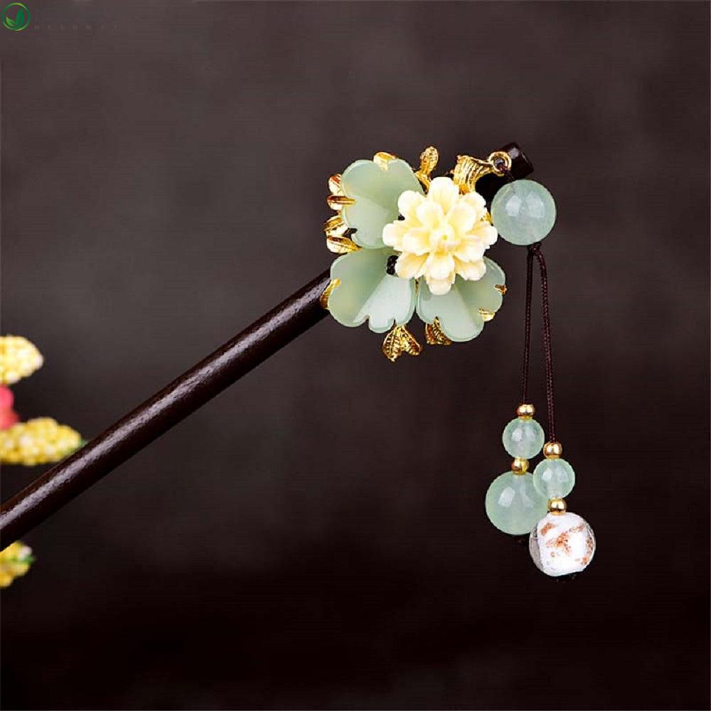 NEEDWAY Hair Stick Wanita Cewek Rumbai, Manik, Hiasan Kepala Batu Kaca